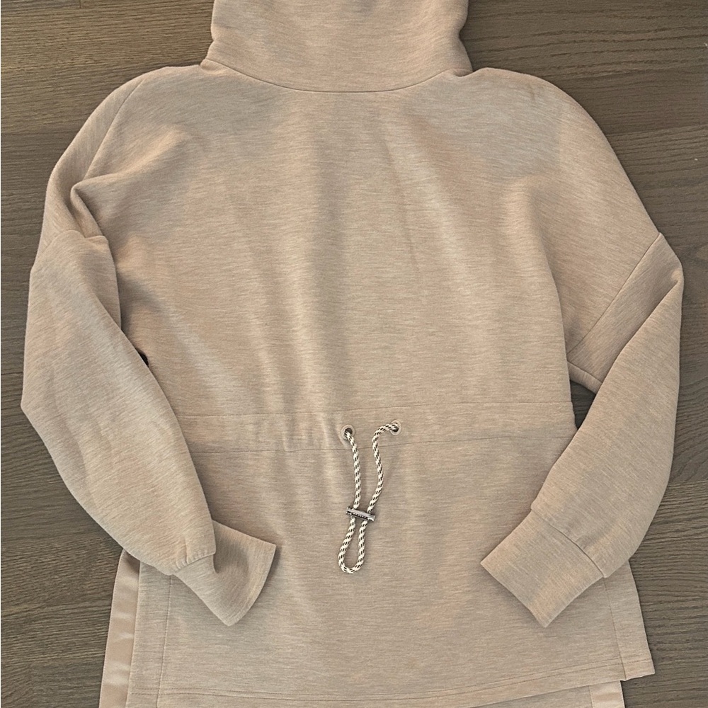 Varley Light Beige Cowl Neck Sweater